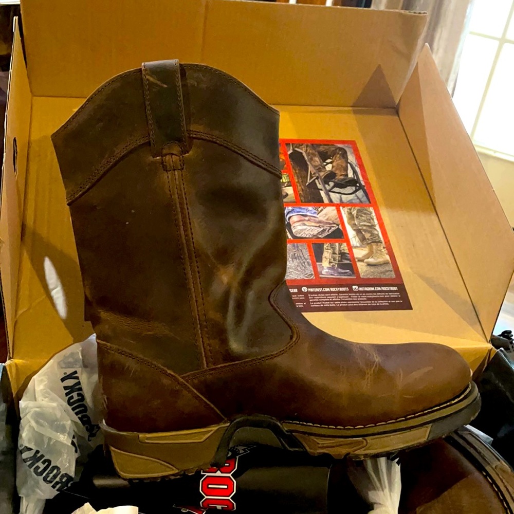 Rocky Leather Waterproof Work Boots